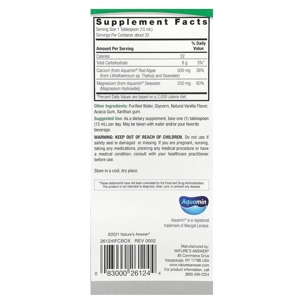Nature's Answer, кальций и магний из морского источника, 480 мл (16 жидк. унций)