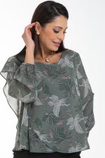 Блуза Красивая из шифона (олива) Diolche (Акция)