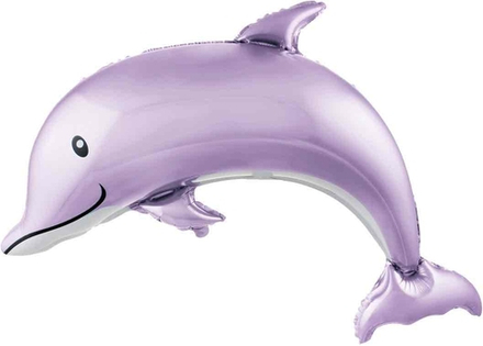 Шар (46""/117 см) Фигура, Счастливый дельфин, Сиреневый, 1 шт. В89