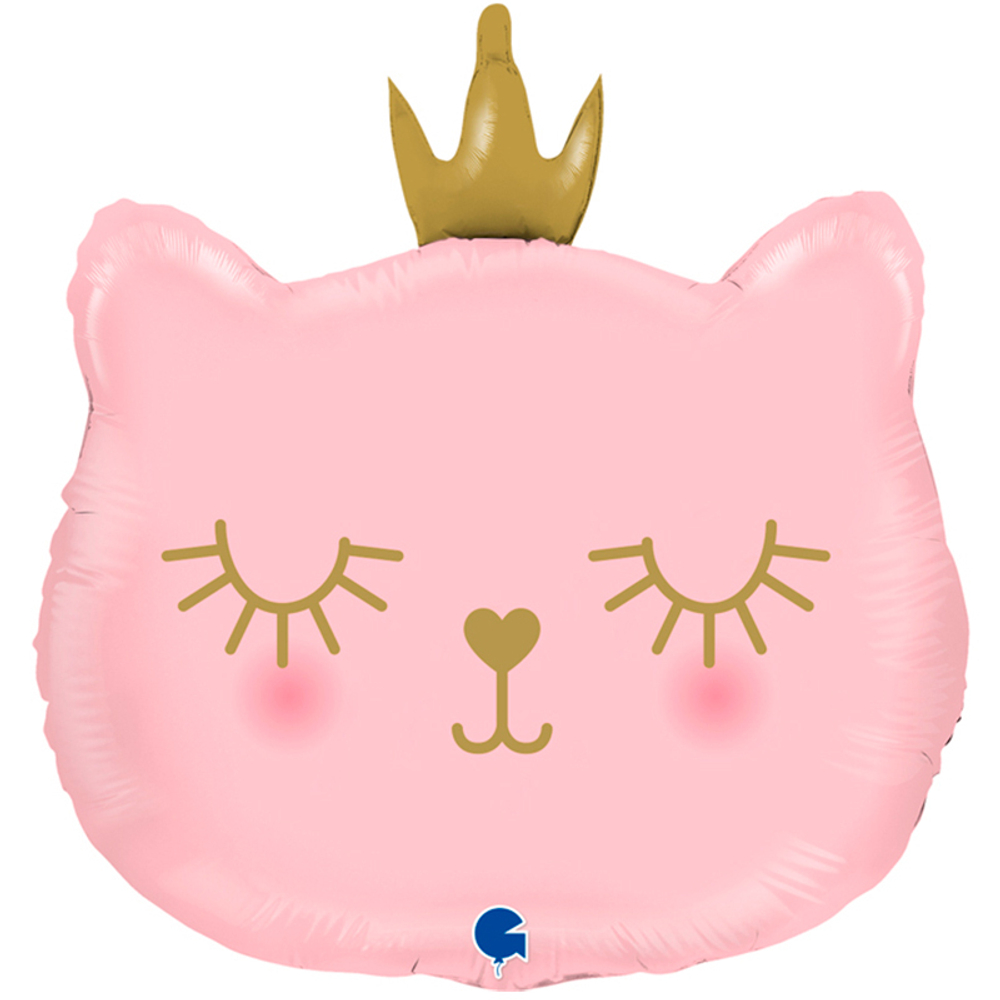 Г Фигура, Голова кошки розовая в короне, 26"/66 см