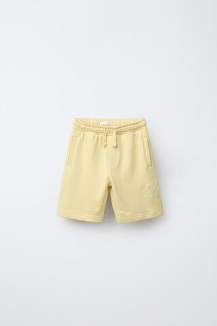 ZARA БЕРМУДЫ С ВЫШИВКОЙ, ЖЕЛТЫЙ