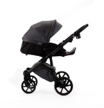 Детская универсальная коляска Adamex NOLA Natura CARBON-10 (2в1) - Темно-серая ткань, Темно-серая экокожи