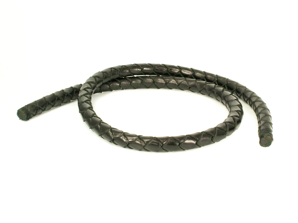Шнур толстый кожаный плетёный 9 мм 69-72 см с бронзовым замком (отдельно) для массивных кулонов RH00916BZ