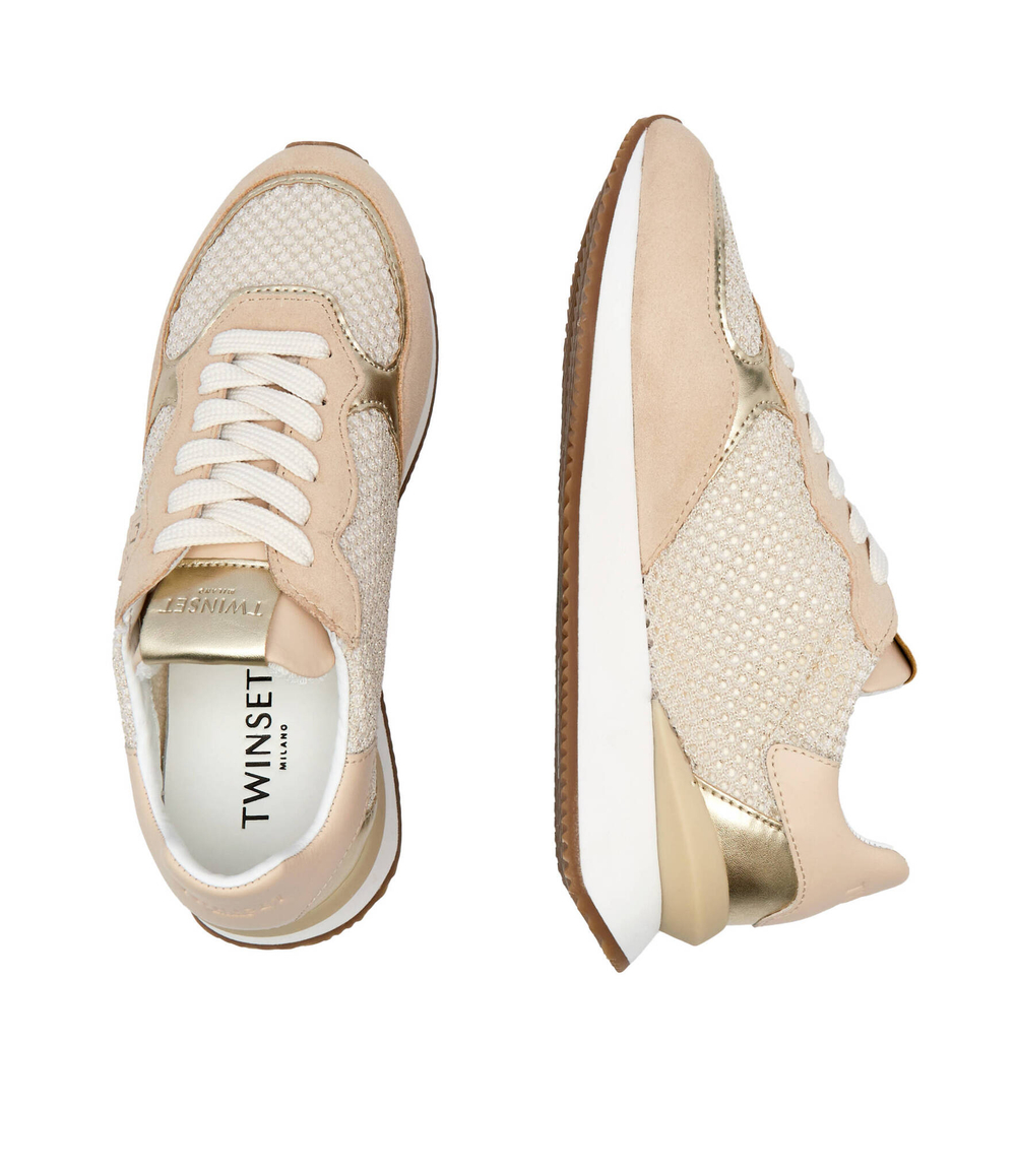 Кроссовки RUNNING IN TESSUTO TWINSET - бежевый(241TCT098)