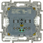 Розетка с заземлением с USB тип C со шторками 16А 250В 1500мА 7,5Вт антрацит ETIKA Legrand