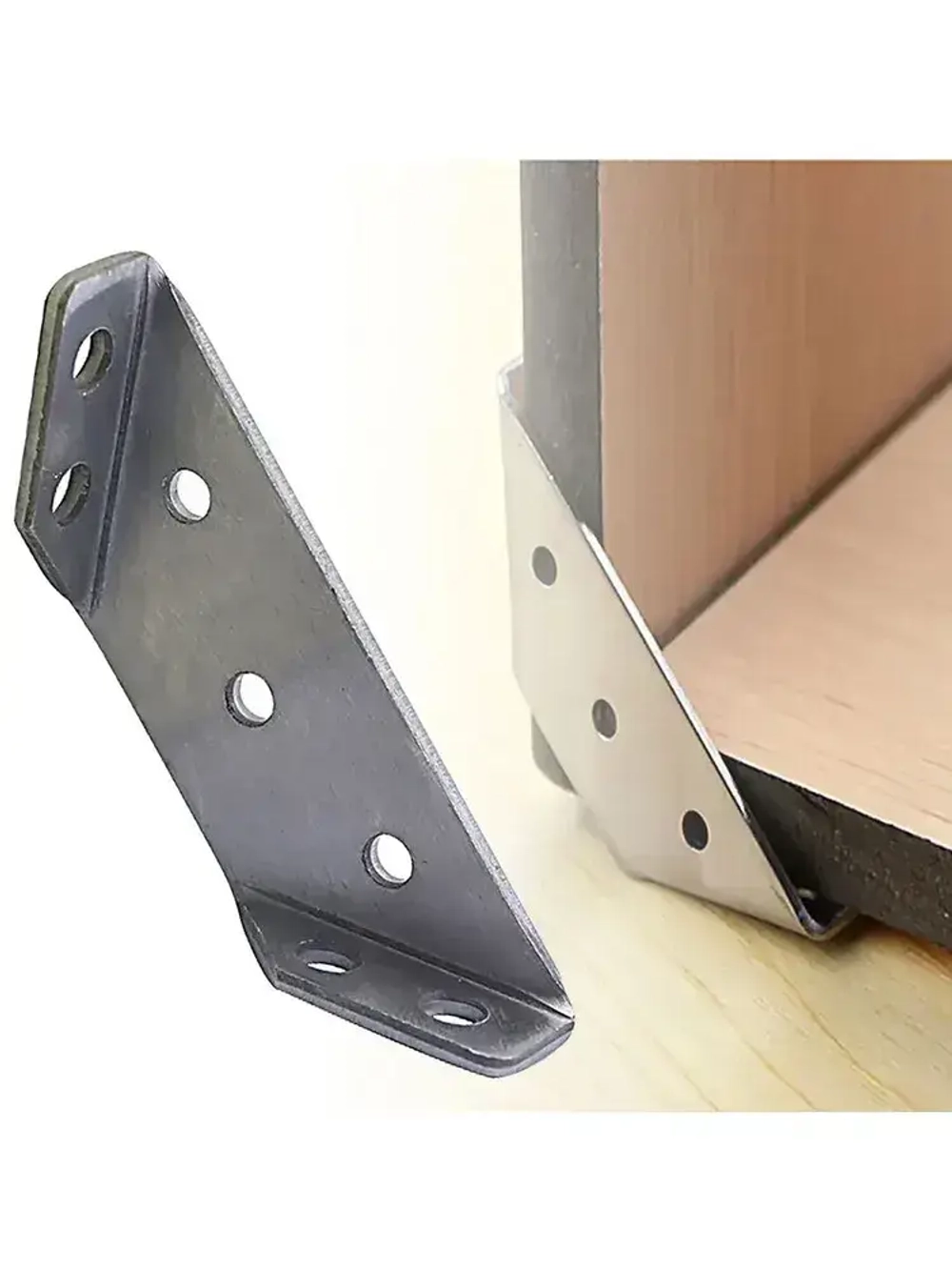 Треугольный кронштейн 8 шт. с демпферами 48 шт.Толщина 1,2 мм,Комплект угловых стяжек для кровати,нержавеющая сталь