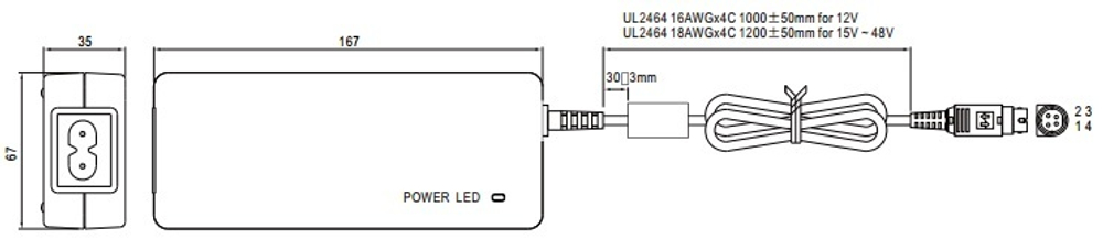 Адаптер сетевой Mean Well GSM120B12-R7B