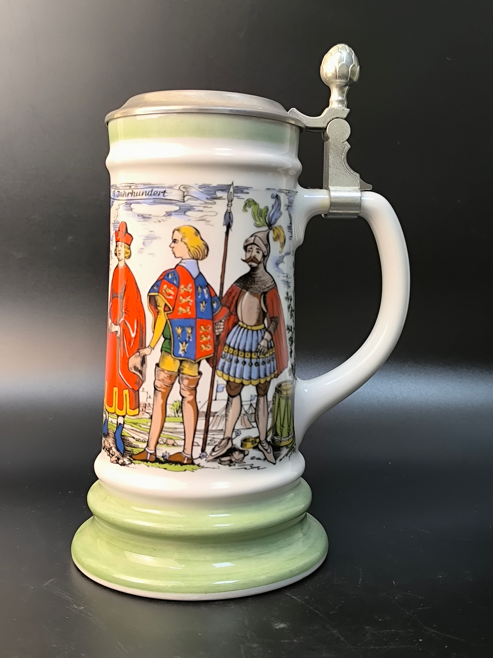 Кружка пивная (керамика с оловянной крышкой) Германия