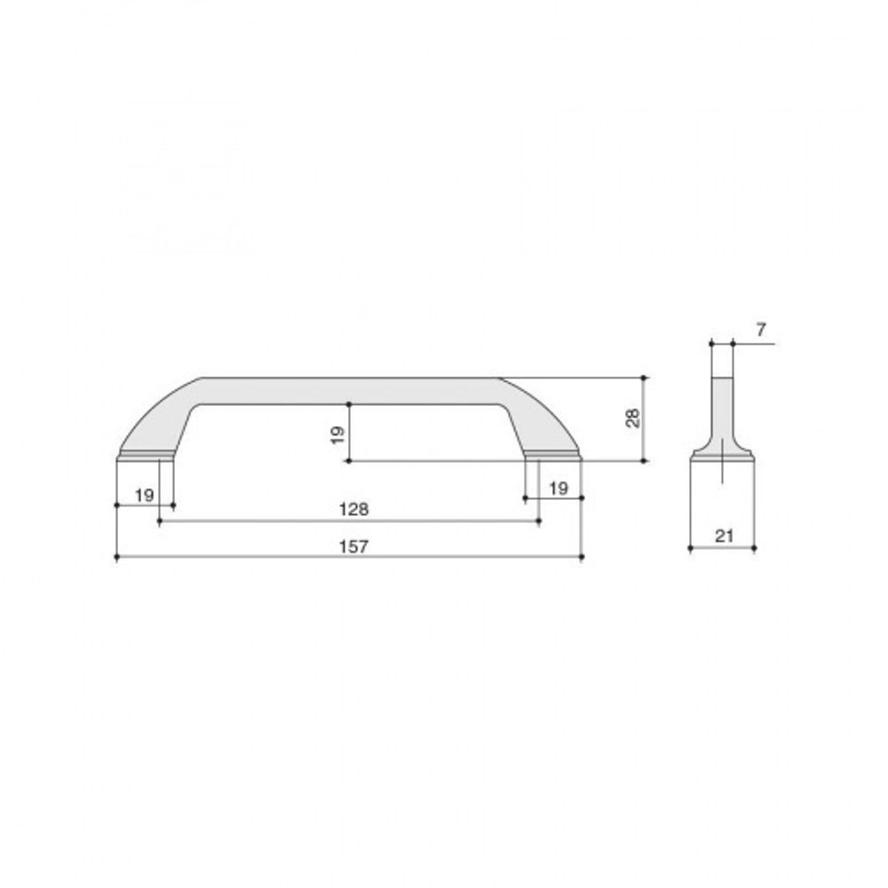 Ручка-скоба 128мм, отделка сталь шлифованная