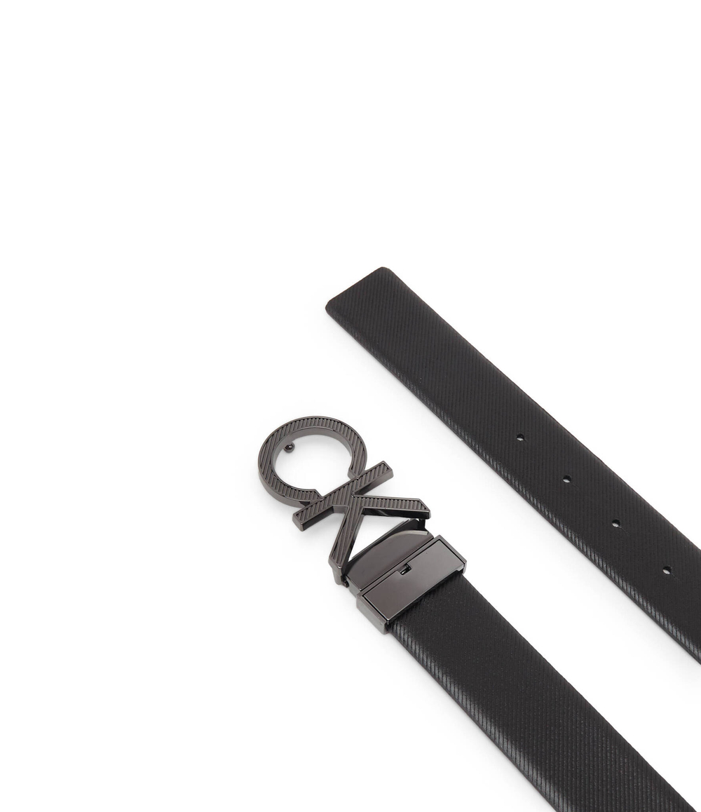Кожаный ремень ADJ/REV CK METAL DIAGONAL 35MM Calvin Klein - черный(K50K510928)