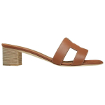 Hermes Oasis thick-heeled comfortable 5cm slippers women's Brown, H071002Z 03