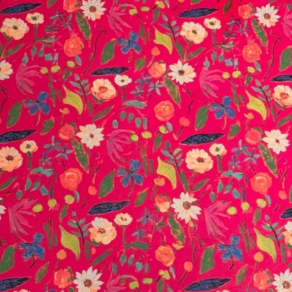 ЦВЕТОЧНАЯ РОССЫПЬ, ФУКСИЯ - 100% ХЛОПОК 1