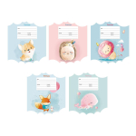 Тетрадь А5 12л. линия "В облаках" в ассорт. (Эксмо) микс цветов (комплект 5 шт)