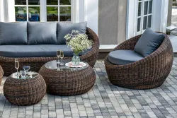 "Барселона" лаунж-зона из искусственного ротанга, цвет коричневый