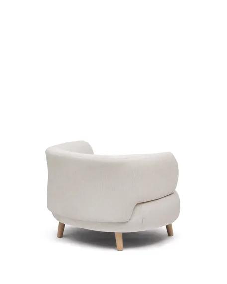 Кресло Luisa из шенилла перламутрового цвета с ножками из массива бука,