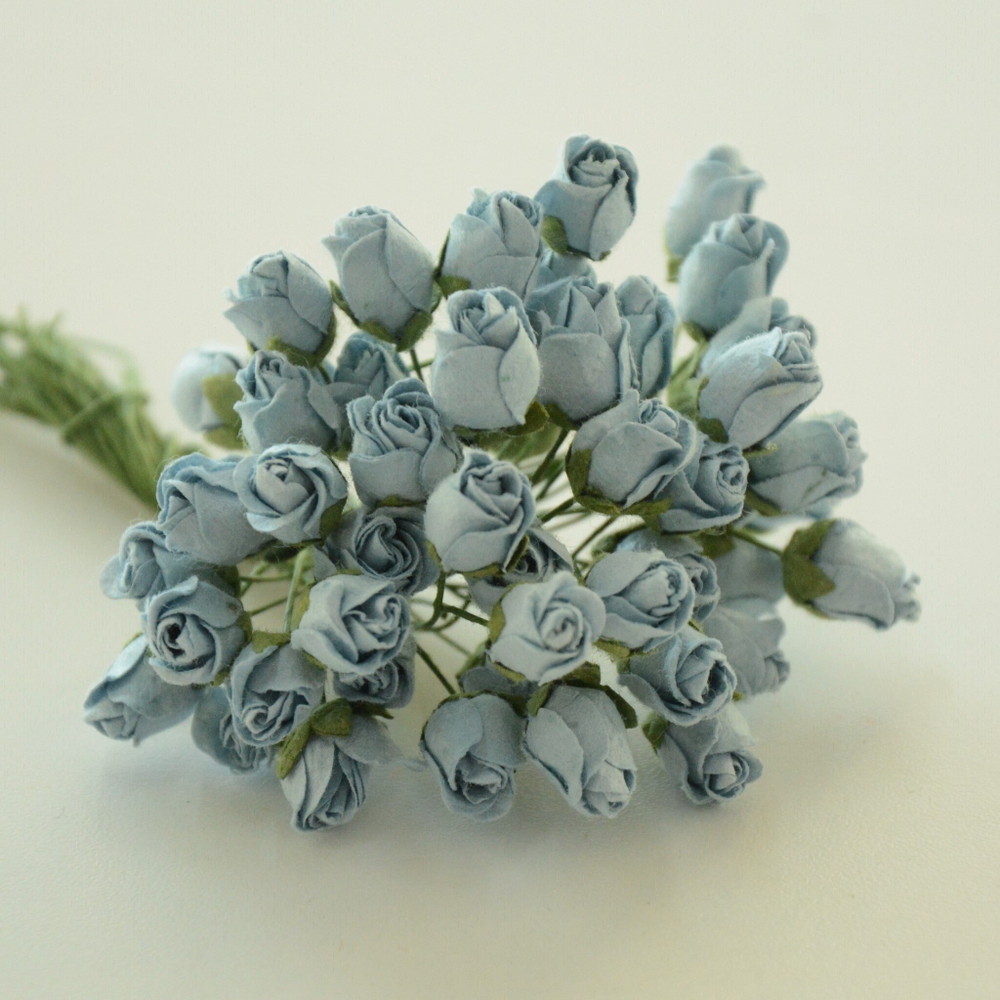 Роза бутон средняя на ножке, длина 1,5см, цвет в ассортименте