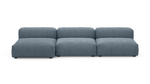 Диван с оттоманкой Фиджи (малый) Cilium Indigo 315*137*62 см, Синий Вельвет Нераскладной Фиеста