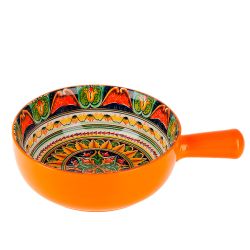 Кокотница с ручкой "Arabesque" (оранжевый) 22х16см (подарочная упаковка)