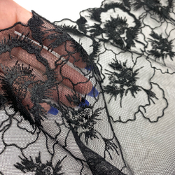 Вышивка на сетке черная 27 см