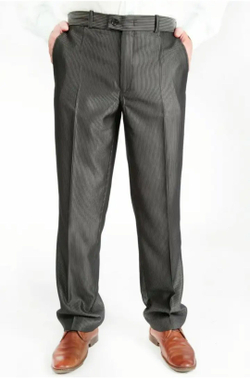 Брюки мужские классические со стрелками чёрные костюмные в рубчик 64