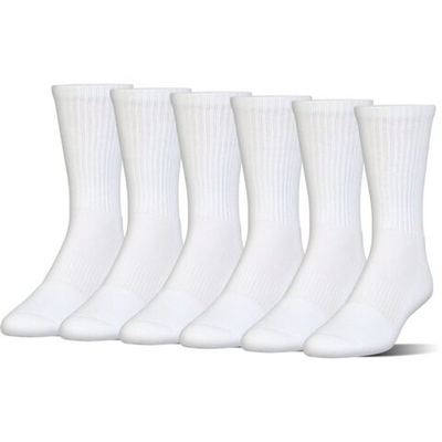 Теннисные носки Under Armour Charged Cotton 2 Crew Jr 6P - white