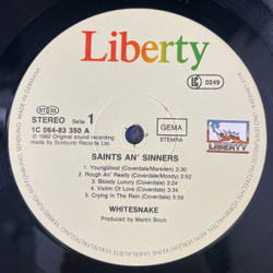 Винтажная виниловая пластинка LP Whitesnake Saints and Sinners (Германия 1982)