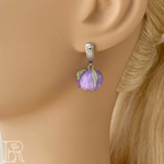 LEFIREL' Серьги серебряные женские "Лавия" с цветами из муранского стекла / ювелирные украшения из родированного серебра 925