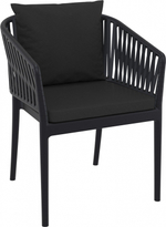 Кресло пластиковое с подушками Siesta Contract Portofino, черный, черный