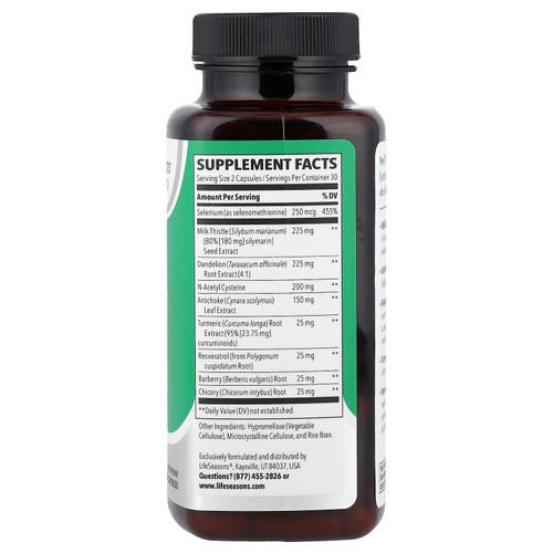 LifeSeasons, Puri-T®, поддержка печени, 60 растительных капсул