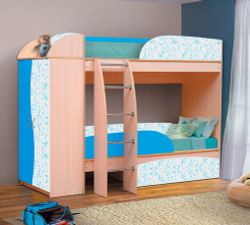 Уголок школьника "Омега  4а" (млечный дуб/индиго/арт индиго), ЛДСП/МДФ, Фант-мебель,г.Волжск