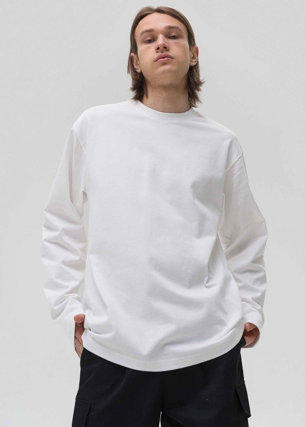 Купить Лонгслив FOS Плотный Мужской Белый Лонгслив FOS Плотный Мужской Белый