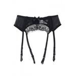 Пояс черный с подвязками + стринги (размер XS-S)