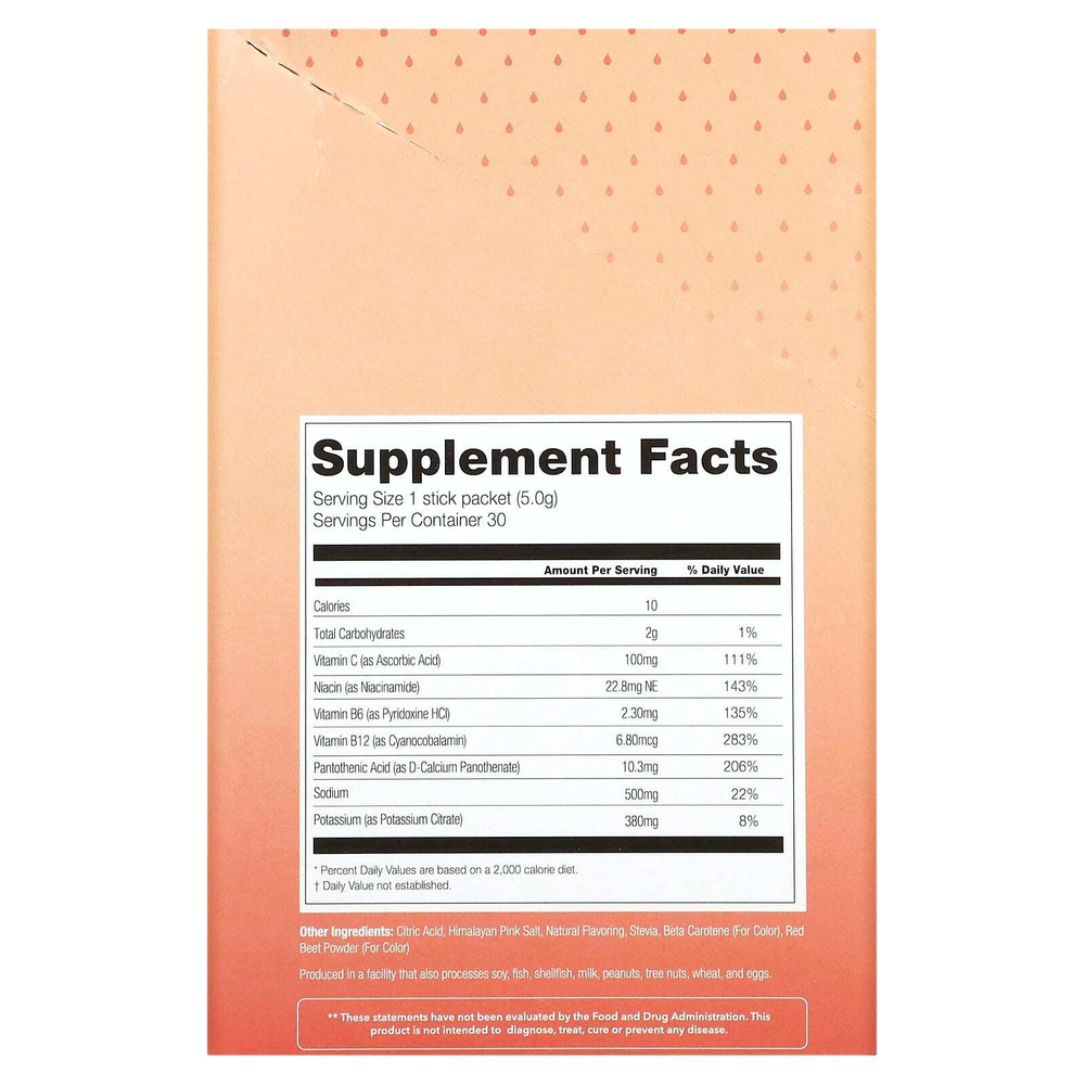 310 Nutrition, Hydrate, смесь для приготовления электролитов, персик и манго, 30 палочек по 5 г (0,18 унции)