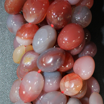 Агат Ботсвана оранжевый галтовка бусины 11-13мм