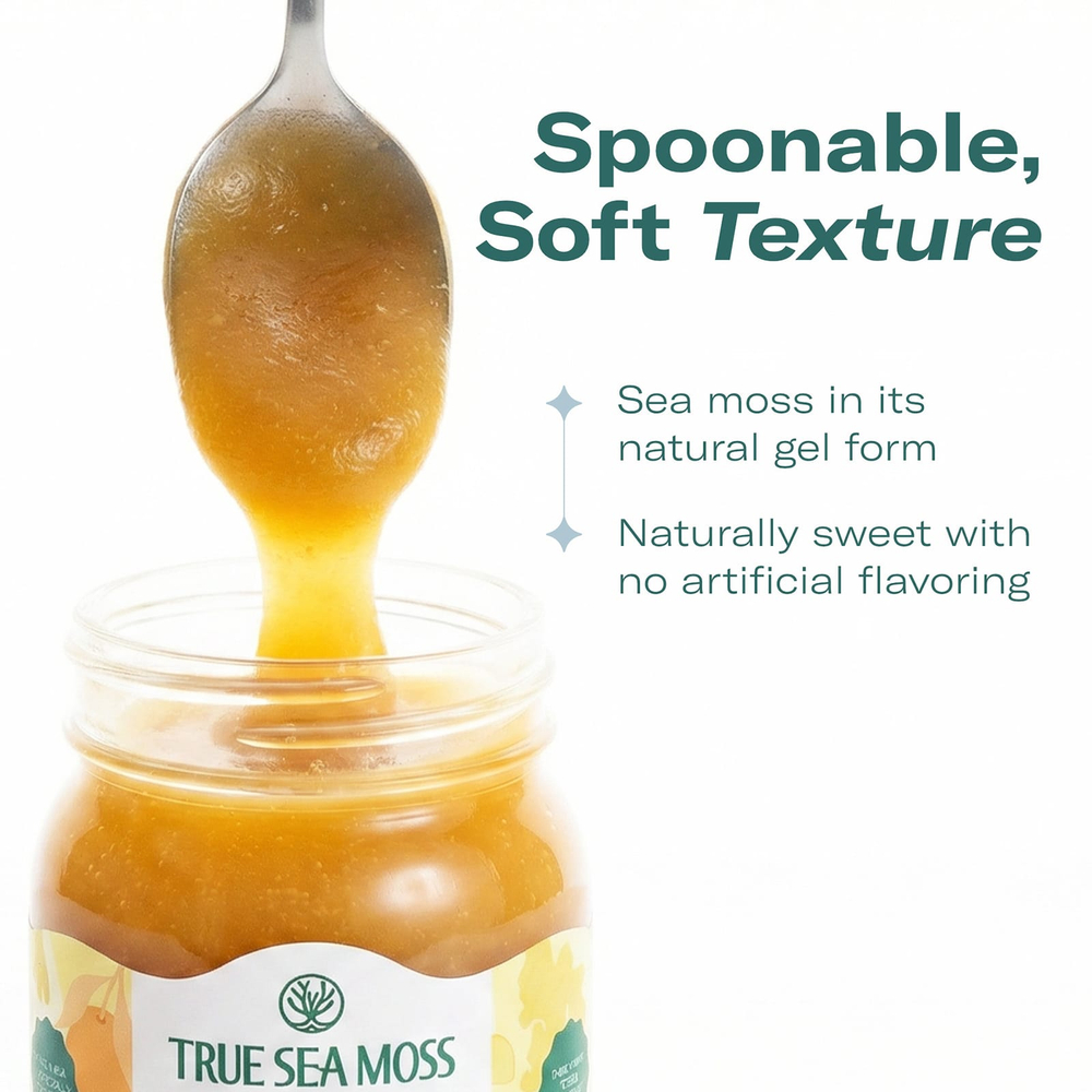 True Sea Moss, гель из морского мха-суперфуда, 5 в 1, манго, 473 г (16 жидк. унций)