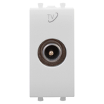 Розетка TV проходная модульная, "Avanti", "Белое облако", 1 модуль