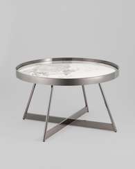 Журнальный столик Гера 80*80 см сталь тёмный хром