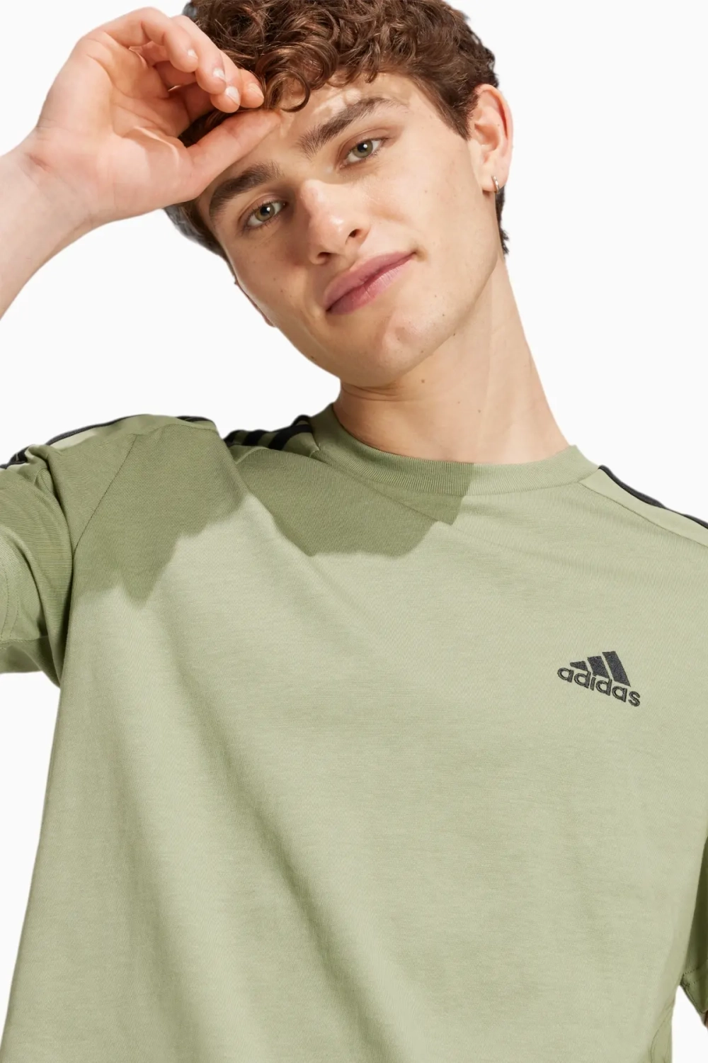 Футболка adidas Essentials Single 3S Tee - зеленый