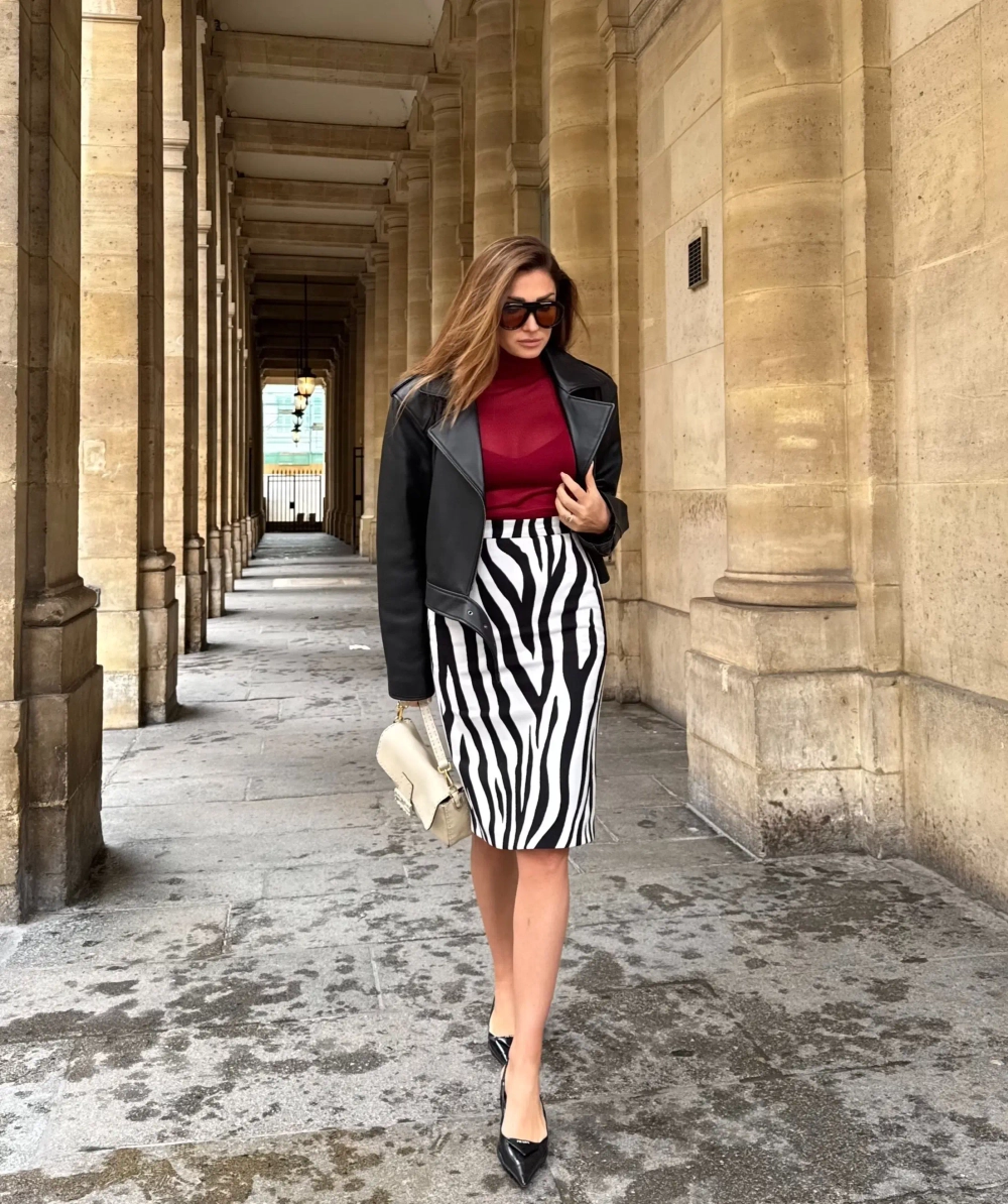 Юбка Зебра, Черно-Белый