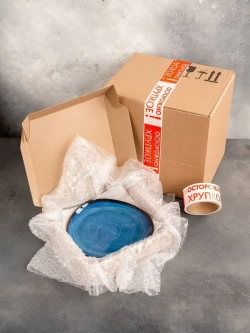 Набор посуды 2 тарелки синие треугольные плоские 28 см