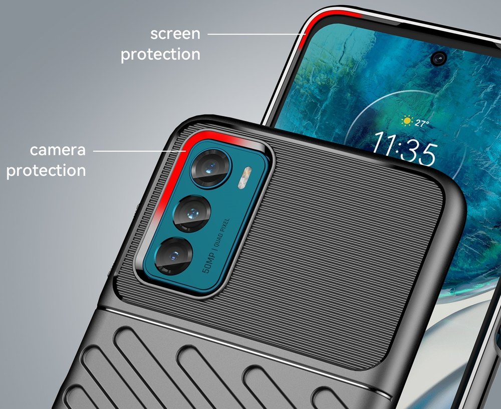 Чехол с рельефной фактурой для смартфона Motorola Moto G42, мягкий отклик кнопок, серия Onyx от Caseport