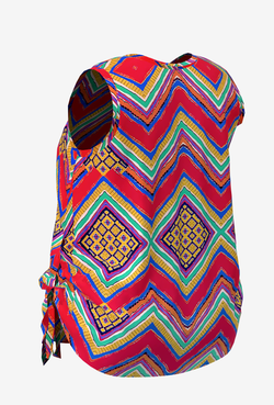 Купальный топ 17237 геометрия красная