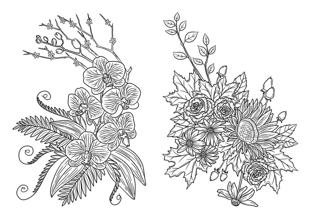 Раскраска А4 Учитель Цветочные фантазии, 16 стр