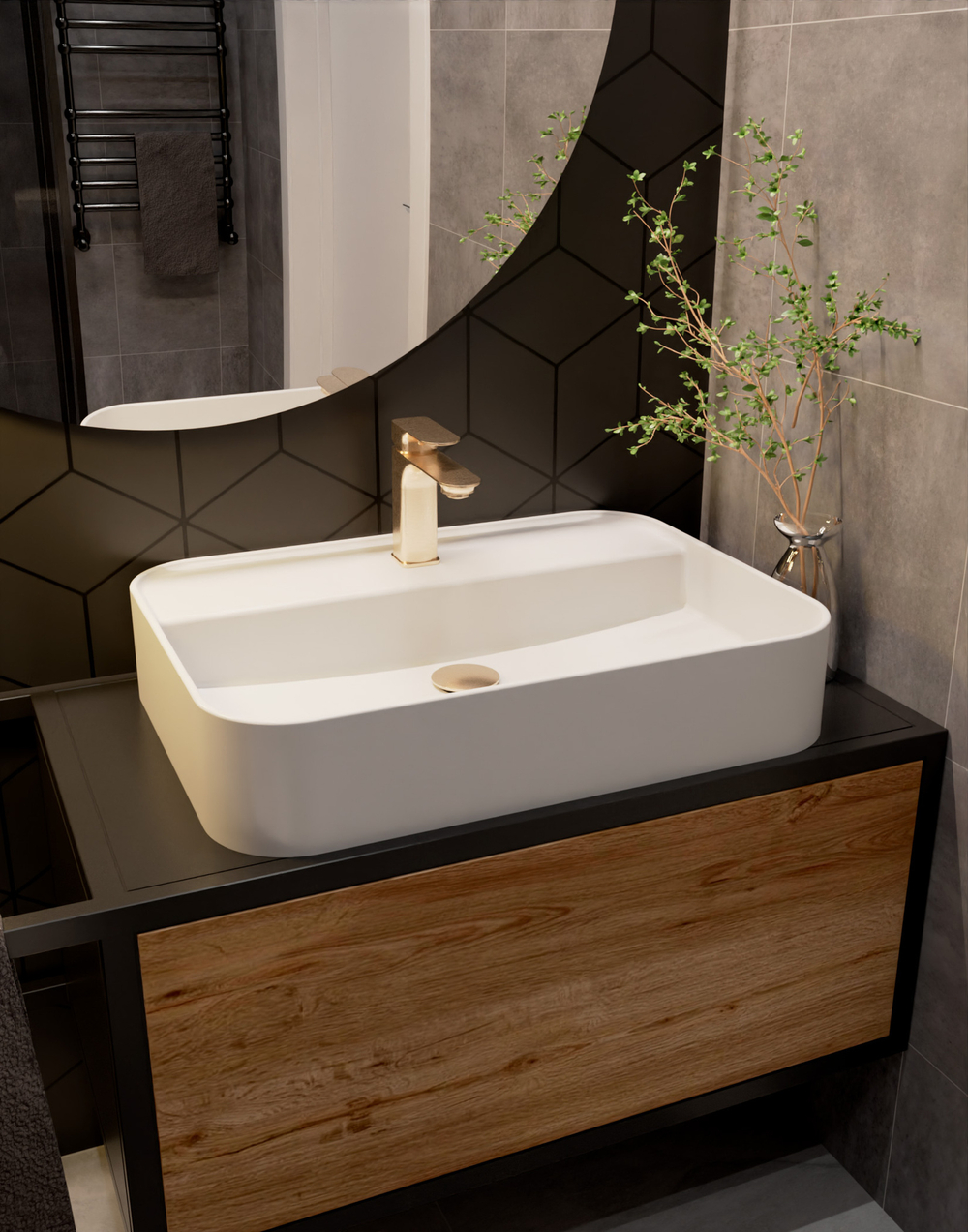 AQM6310BG Monza Смеситель для раковины однорычажный, Brushed gold