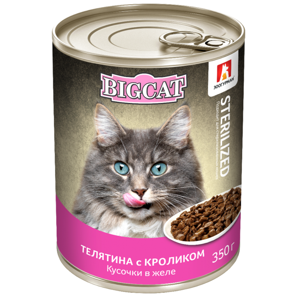 Зоогурман корм консервированный для стерилизованых кошек big cat