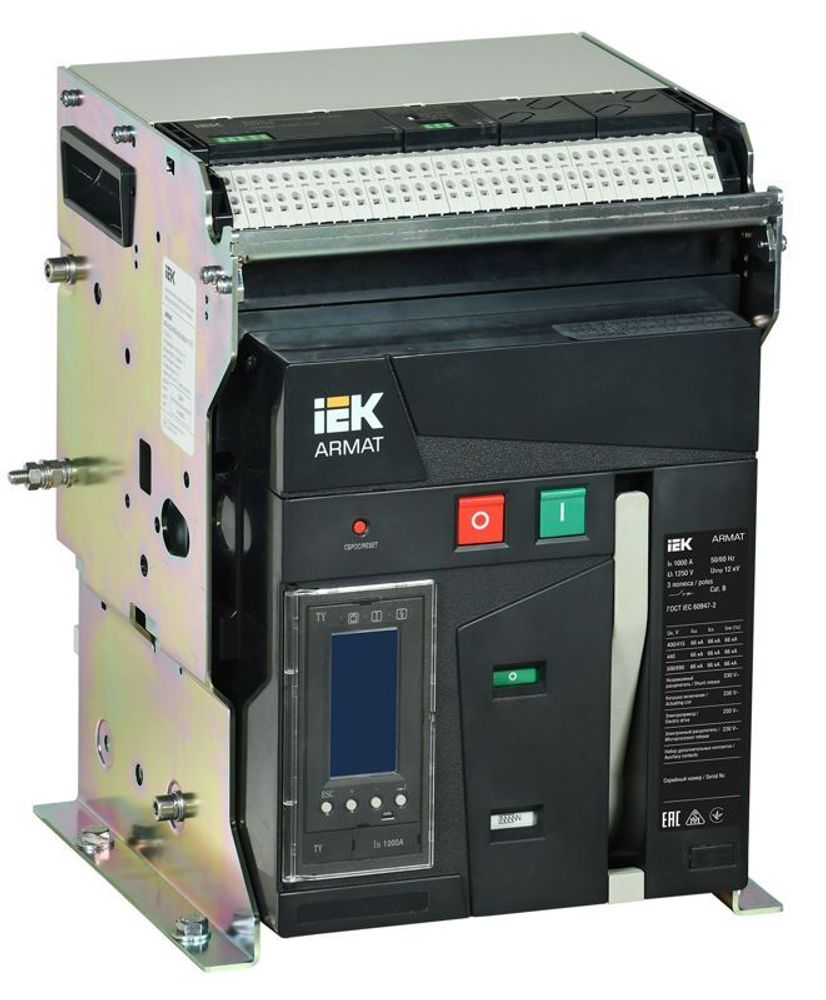 Выключатель автоматический воздушный 3п A 1000А 66кА TY стац. с комплектом аксессуаров ARMAT IEK AR-ACB-3FA-066-1000A-TYCF