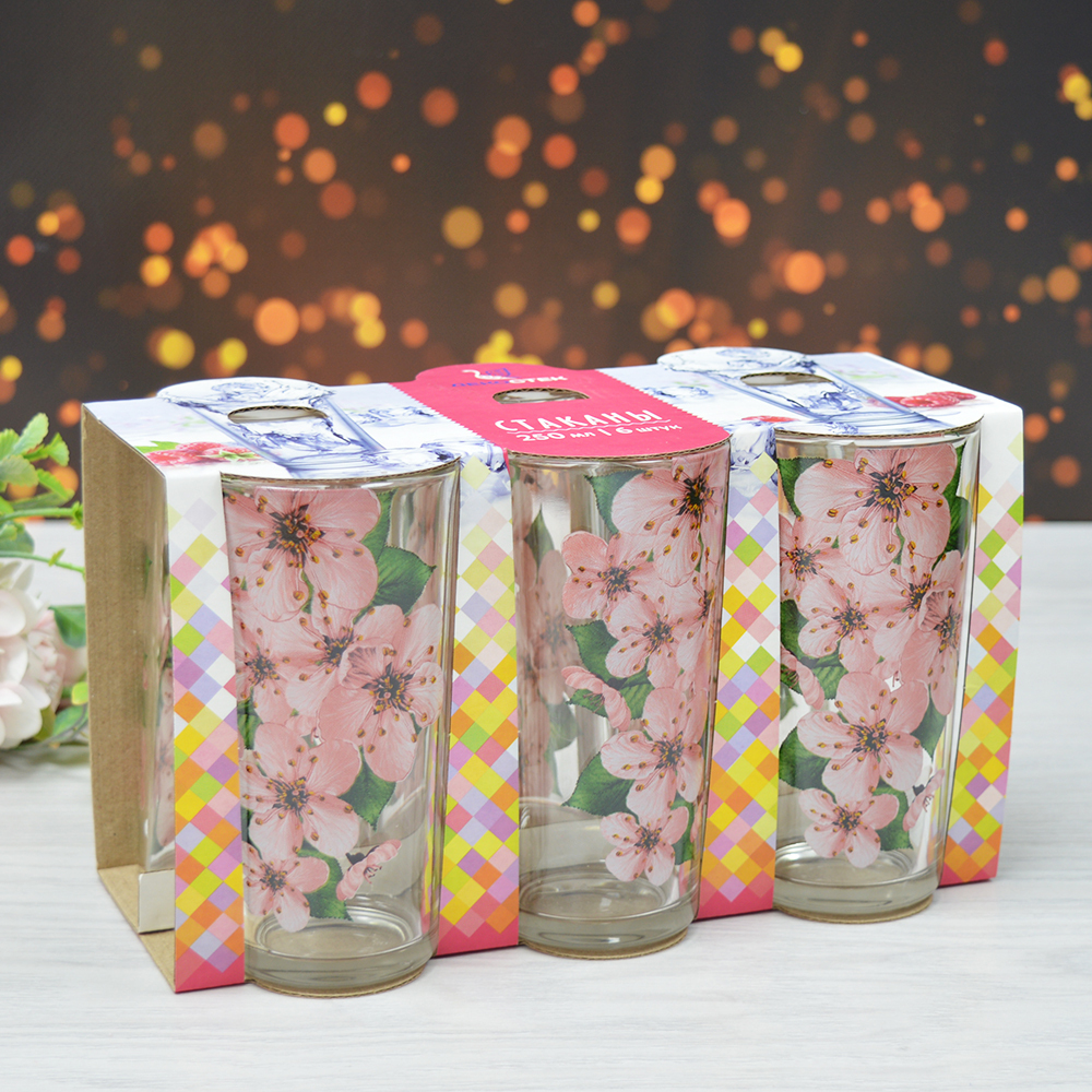 Набор стаканов 6шт 230мл "Сакура"