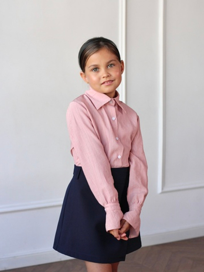 Блузка из жатой вискозы "Бланш", цвет нежно-розовый