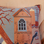 Наволочка гобеленовая декоративная для интерьерной подушки Кошачья жизнь - Осень 45х45