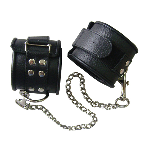 Черные кожаные оковы на липучках Sitabella BDSM Accessories 3073-1